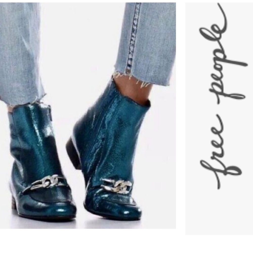 Free People Blue Ankle Boots